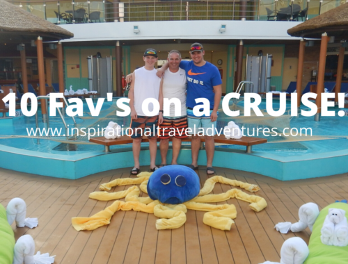 10 FAVORITES ON A CRUISE TOWEL ART CRUISE SHIP